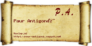 Paur Antigoné névjegykártya